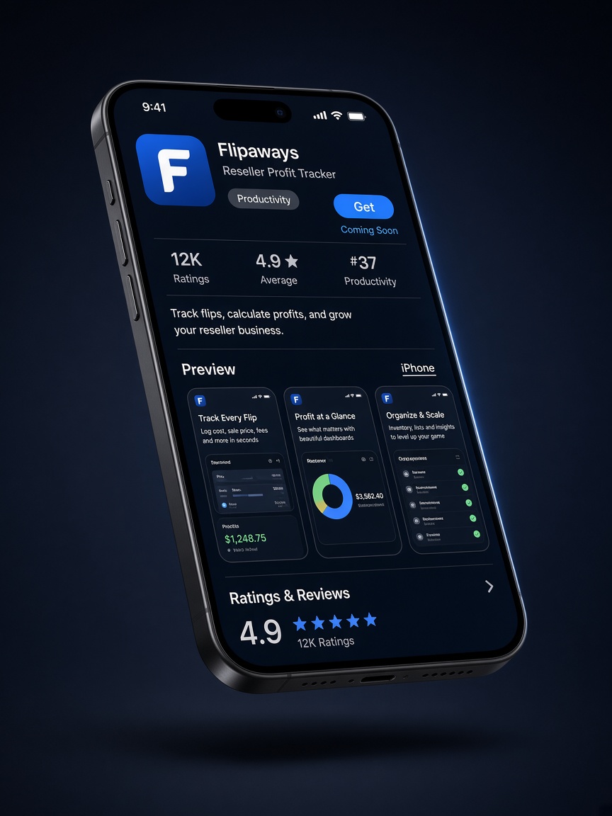 iPhone preview of the Flipaway App Store listing
